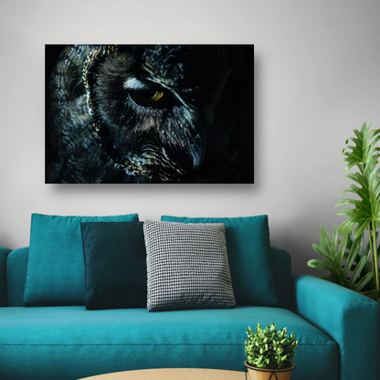 De Mystieke Glans van een Uilen Oog canvas met baklijst