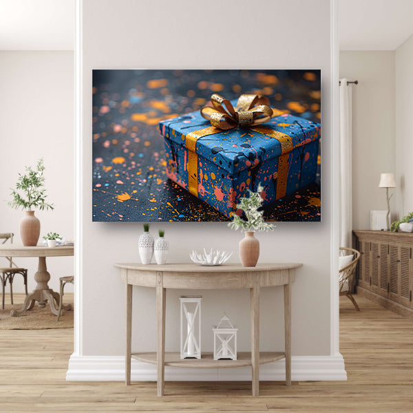 Minimalistisch Cadeau met Gouden Lint canvas