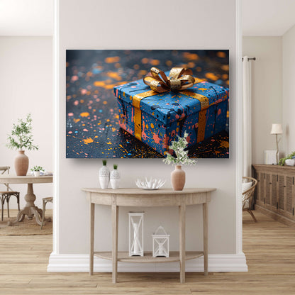 Minimalistisch Cadeau met Gouden Lint canvas