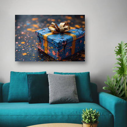 Minimalistisch Cadeau met Gouden Lint canvas