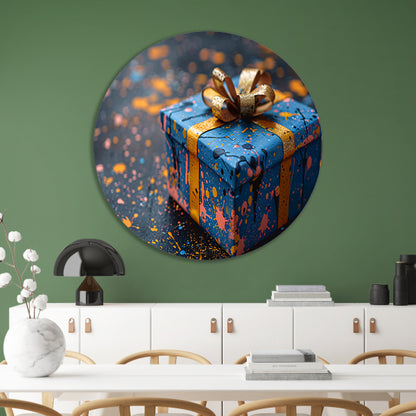 Minimalistisch Cadeau met Gouden Lint aluminium muurcirkel