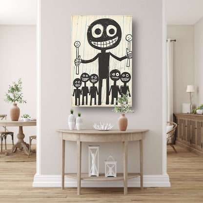 Abstract Figuren met Lollipops in Zwart-Wit poster