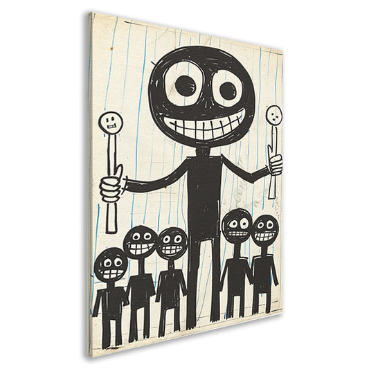 Abstract Figuren met Lollipops in Zwart-Wit canvas