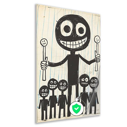 Abstract Figuren met Lollipops in Zwart-Wit poster