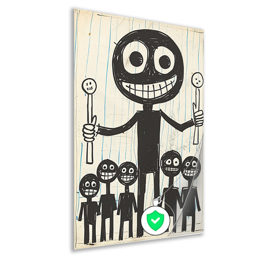 Abstract Figuren met Lollipops in Zwart-Wit poster