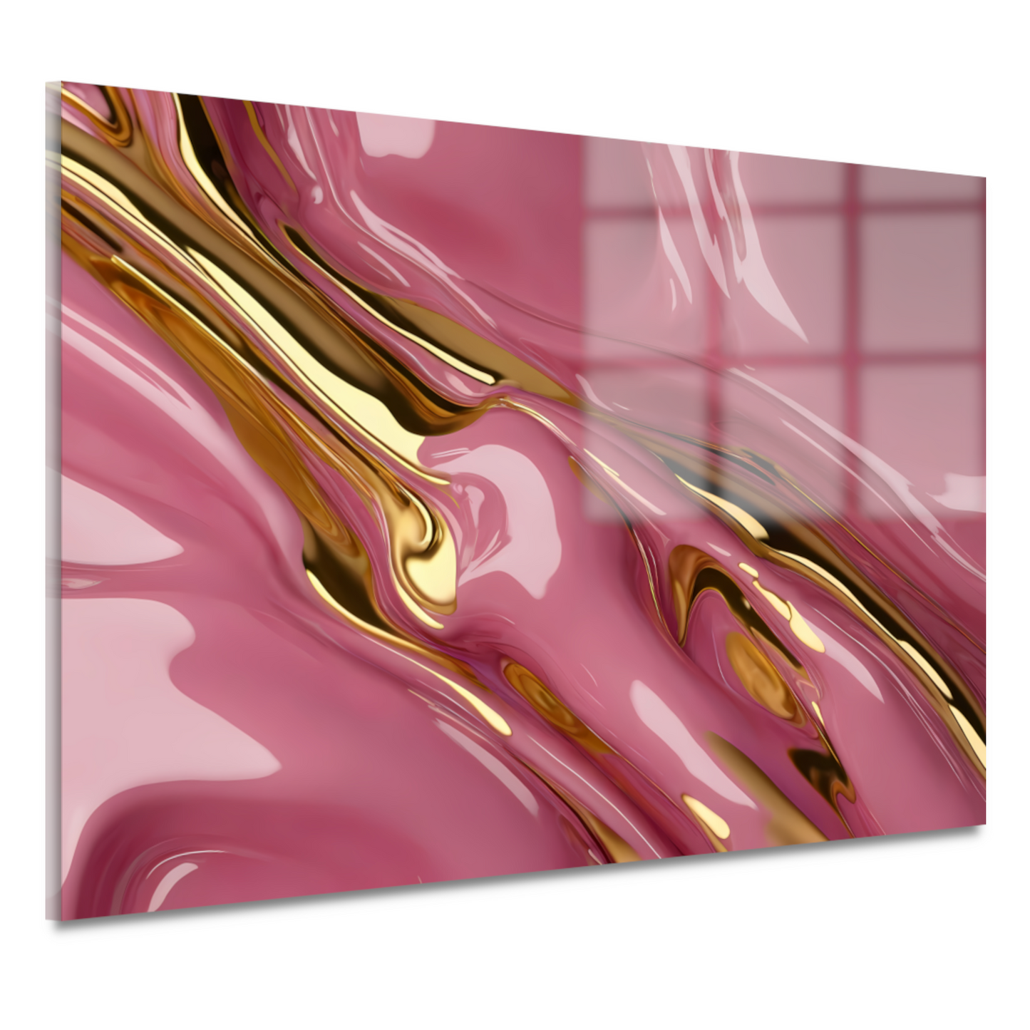 Gouden Glans over Roze Abstractie acrylglas