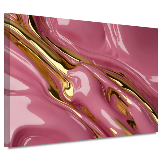 Gouden Glans over Roze Abstractie canvas