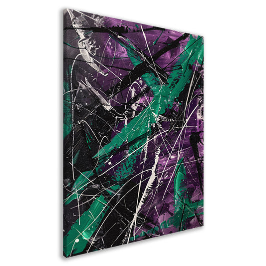 Abstracte dynamische figuur met paarse tinten canvas