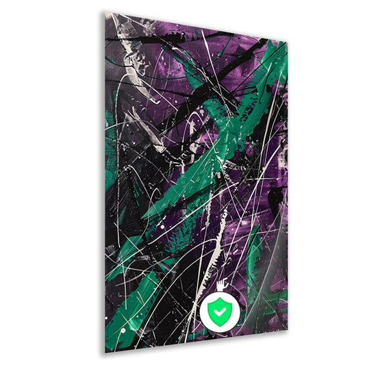 Abstracte dynamische figuur met paarse tinten poster