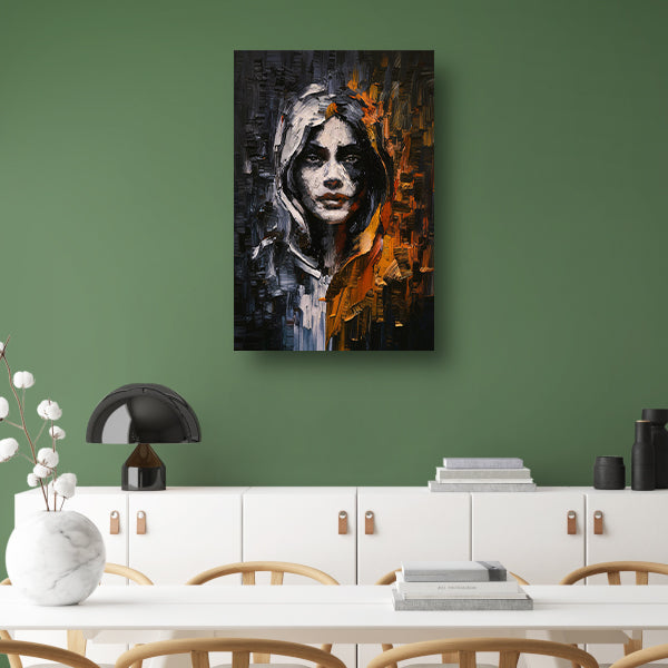 Dynamisch Abstract Portret met Expressieve Kleuren poster