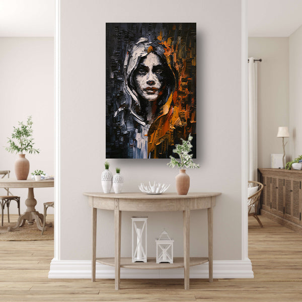 Dynamisch Abstract Portret met Expressieve Kleuren poster