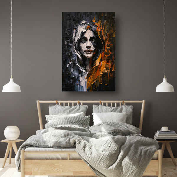 Dynamisch Abstract Portret met Expressieve Kleuren poster