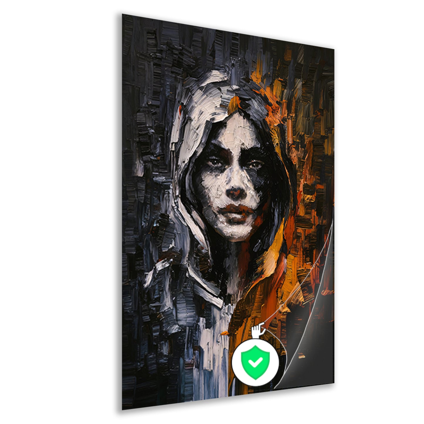 Dynamisch Abstract Portret met Expressieve Kleuren poster