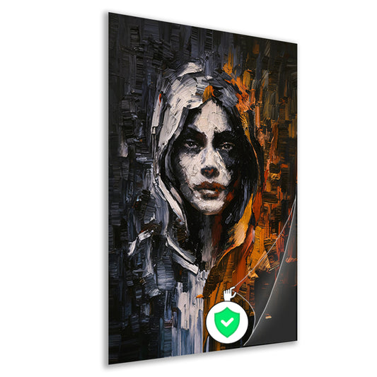 Dynamisch Abstract Portret met Expressieve Kleuren poster