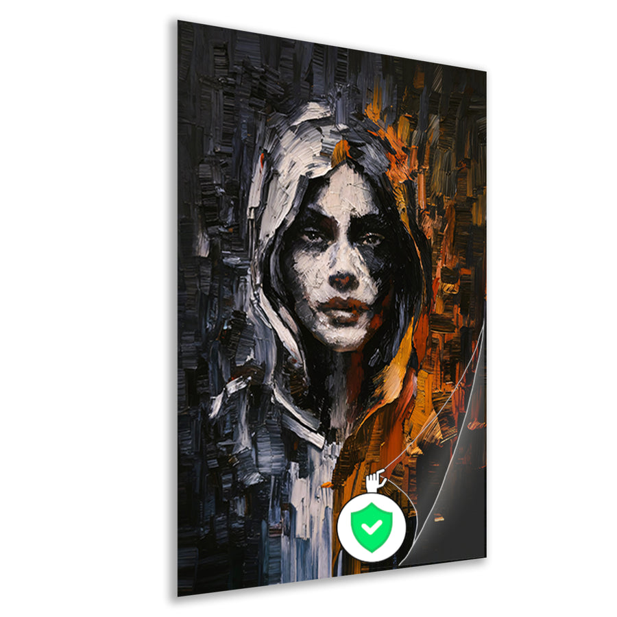 Dynamisch Abstract Portret met Expressieve Kleuren poster