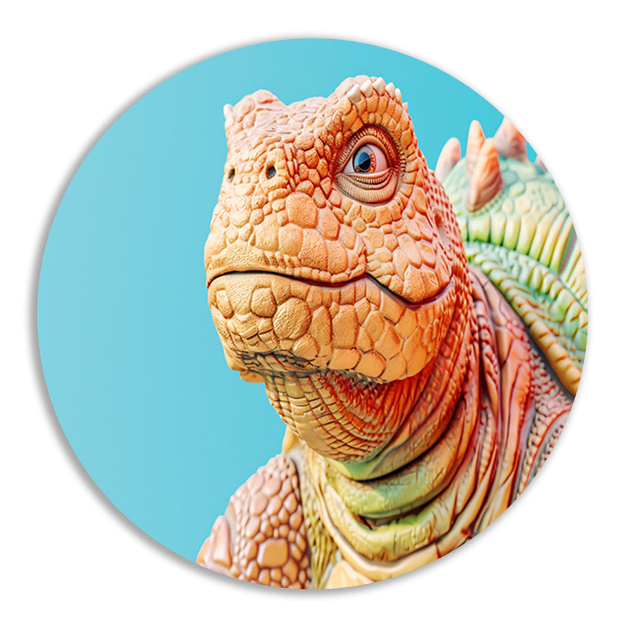 Gedetailleerde dinosaurus in kleurrijke moderne stijl forex muurcirkel