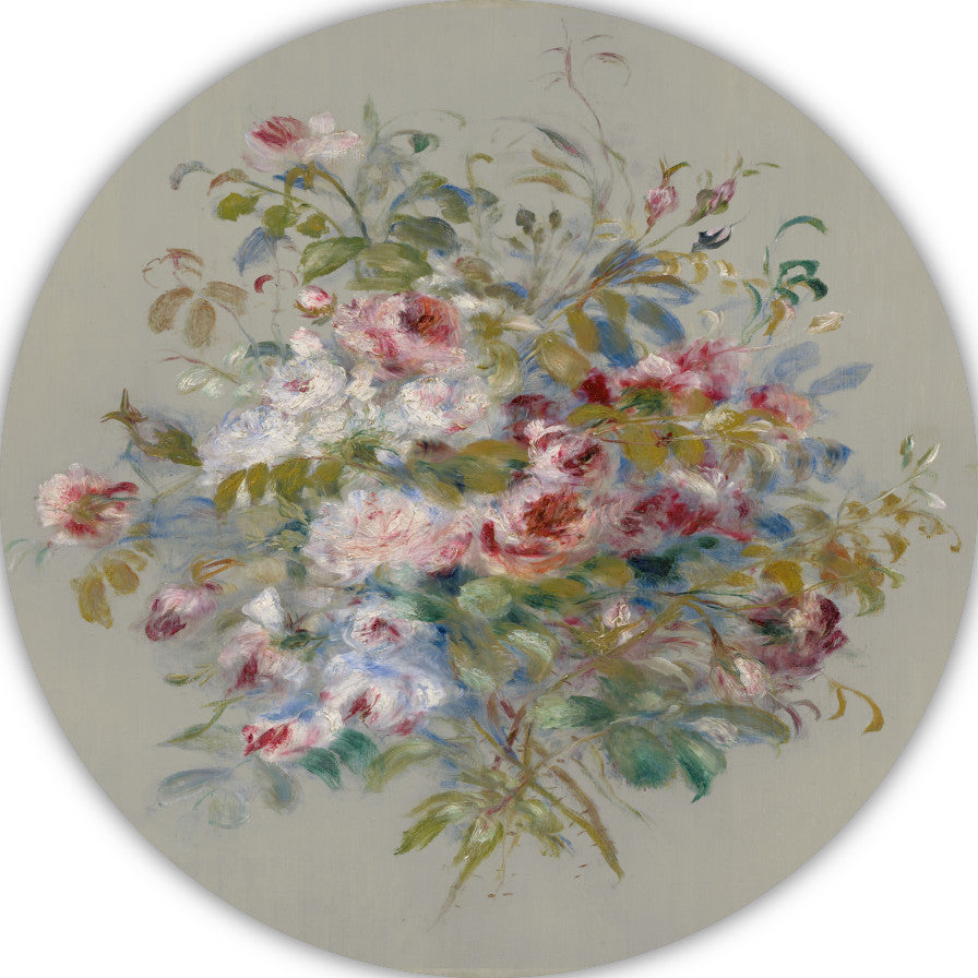Boeket van rozen - Pierre-Auguste Renoir aluminium muurcirkel