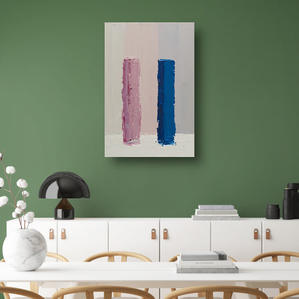 Kleurrijk abstract ontwerp met roze en blauw canvas