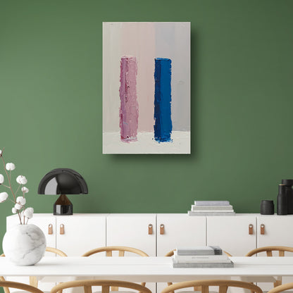 Kleurrijk abstract ontwerp met roze en blauw canvas
