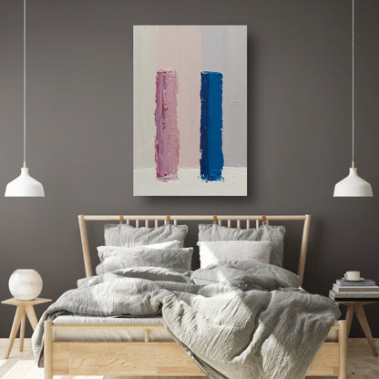 Kleurrijk abstract ontwerp met roze en blauw canvas