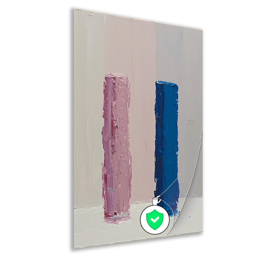 Kleurrijk abstract ontwerp met roze en blauw poster