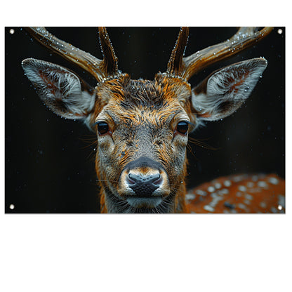 Sfeervol Hertenportret in Bos tuinposter