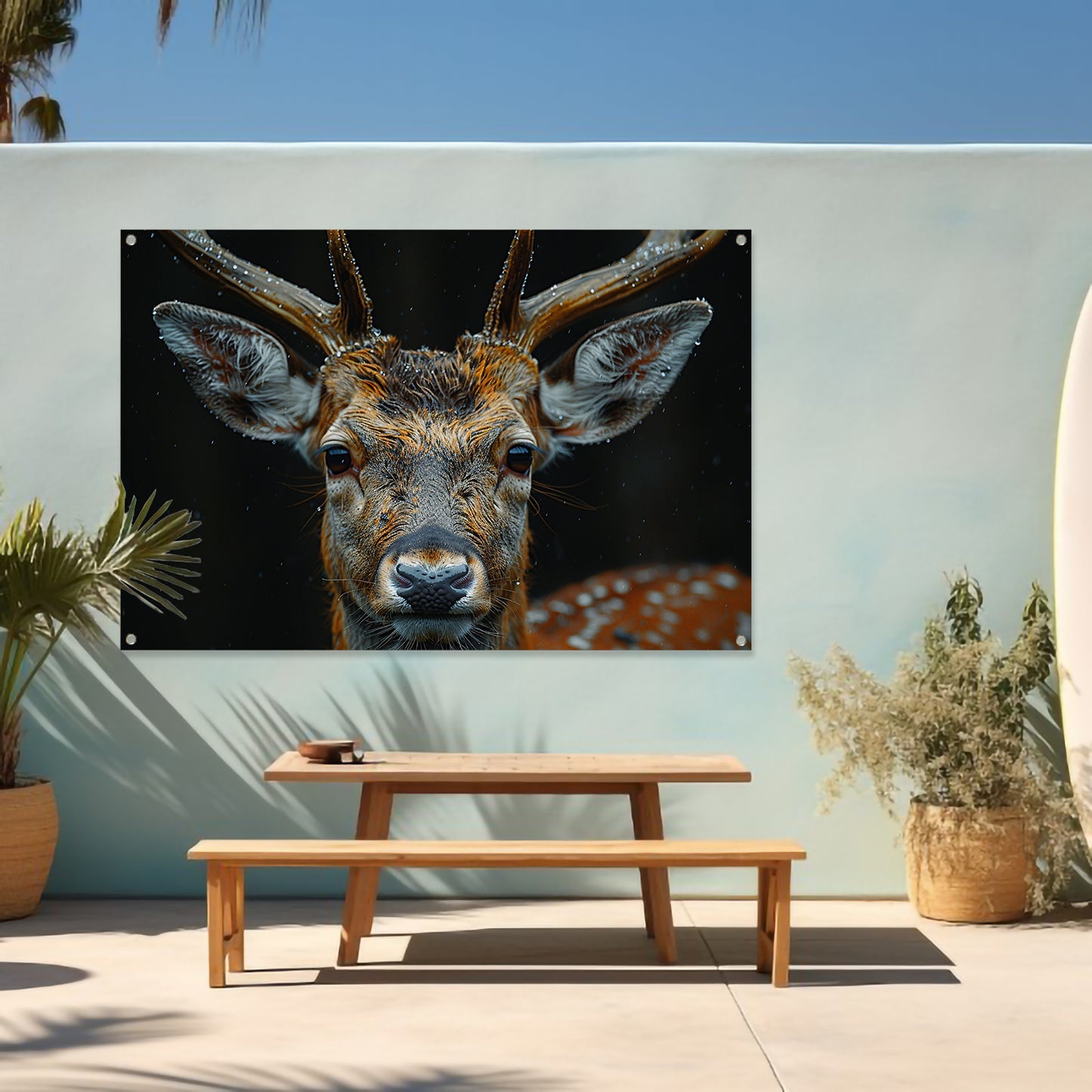 Sfeervol Hertenportret in Bos tuinposter