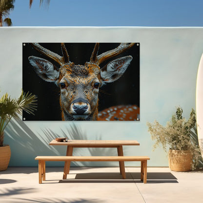 Sfeervol Hertenportret in Bos tuinposter