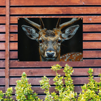 Sfeervol Hertenportret in Bos tuinposter