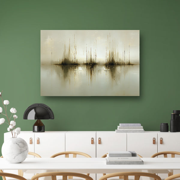 Abstract gouden reflecties in mist poster