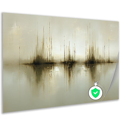 Abstract gouden reflecties in mist poster