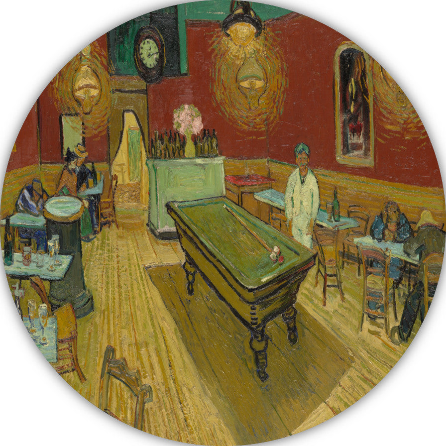 Het Nachtcafé - Vincent van Gogh aluminium muurcirkel
