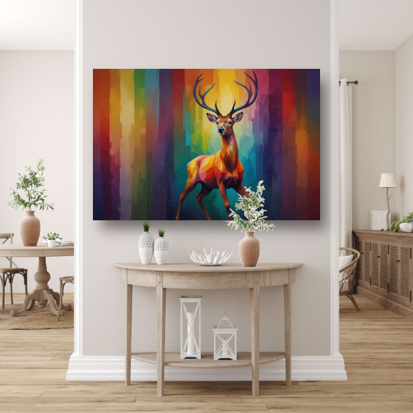 Abstract Kubistisch Hert in Kleur poster