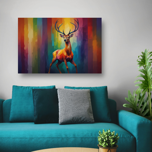 Abstract Kubistisch Hert in Kleur poster