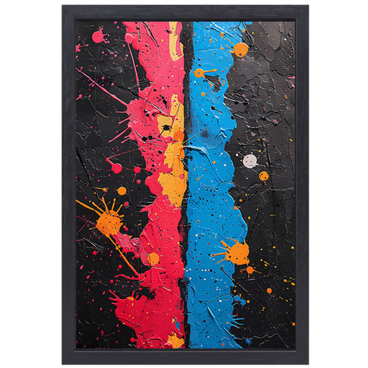 Abstract  met Kleurrijk Verfspatten canvas met baklijst