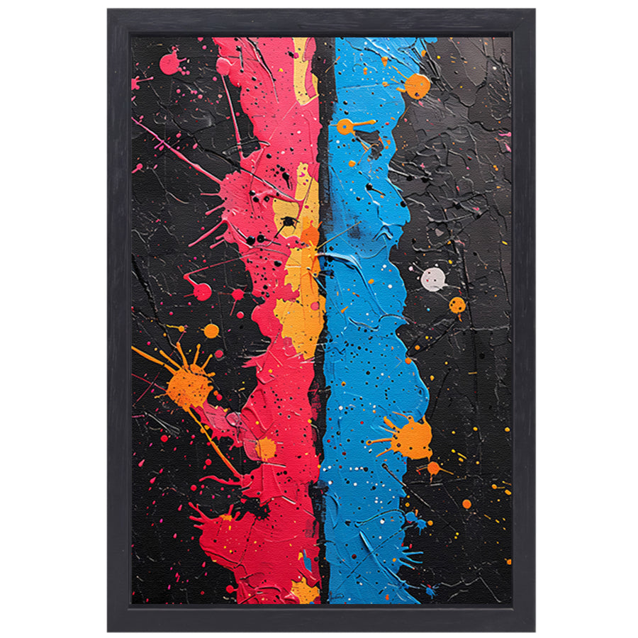 Abstract  met Kleurrijk Verfspatten canvas met baklijst