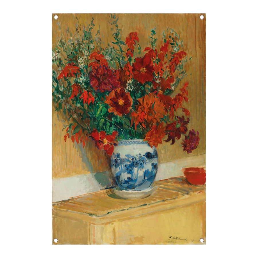 Boeket bloemen in blauwe vaas - Jacques-Émile Blanche tuinposter