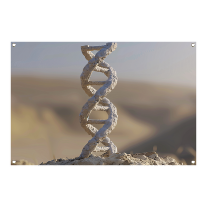 DNA-structuur op steen tuinposter