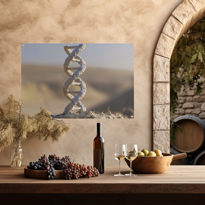 DNA-structuur op steen tuinposter