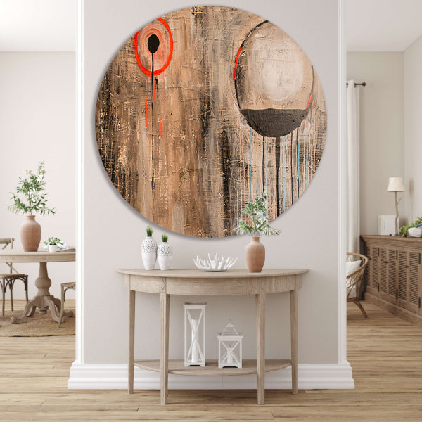 Abstract schilderij met cirkels en lijnen forex muurcirkel