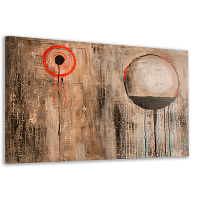 Abstract schilderij met cirkels en lijnen canvas
