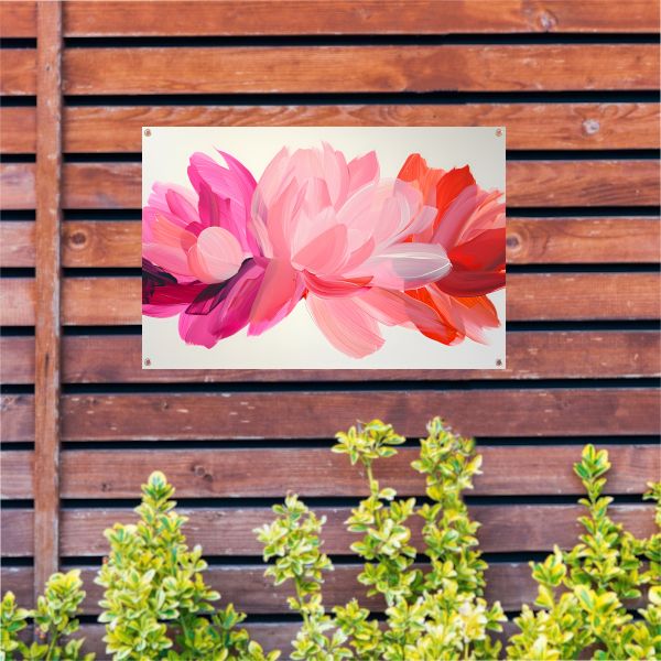 Kleurrijk abstract bloemenontwerp voor interieur tuinposter