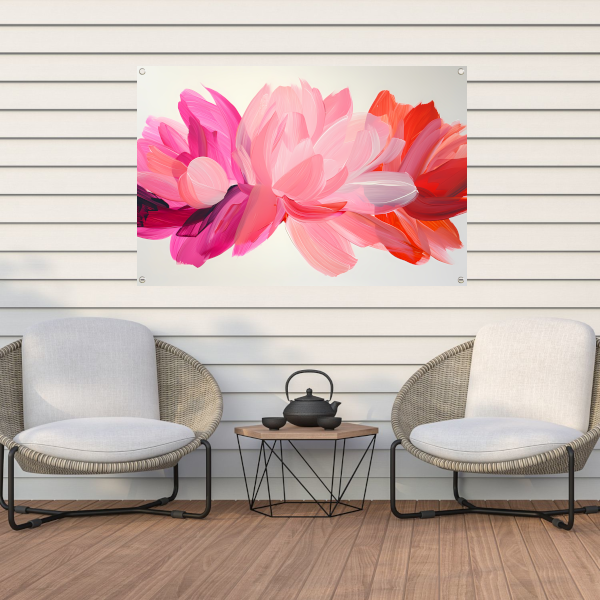 Kleurrijk abstract bloemenontwerp voor interieur tuinposter