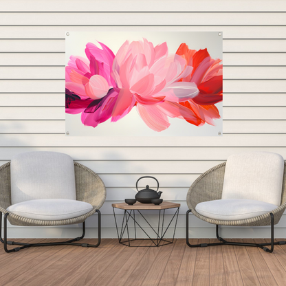 Kleurrijk abstract bloemenontwerp voor interieur tuinposter