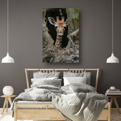 Jonge giraf verkent de wereld canvas