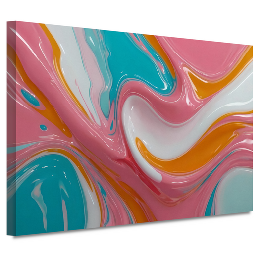 Stromende Kleurrijkheid in Moderne Abstractie canvas