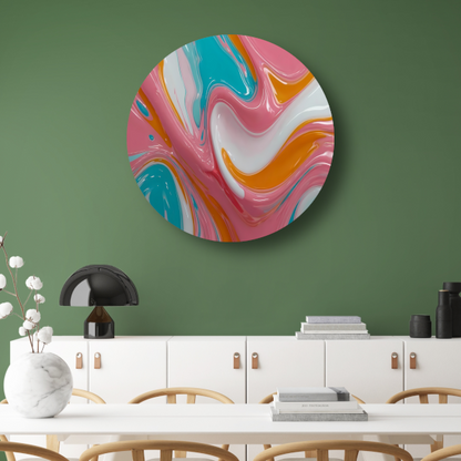 Stromende Kleurrijkheid in Moderne Abstractie forex muurcirkel