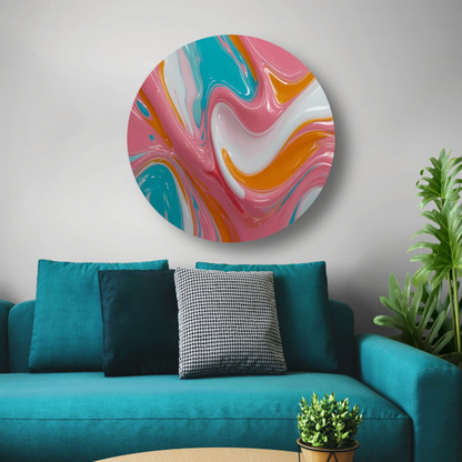 Stromende Kleurrijkheid in Moderne Abstractie forex muurcirkel