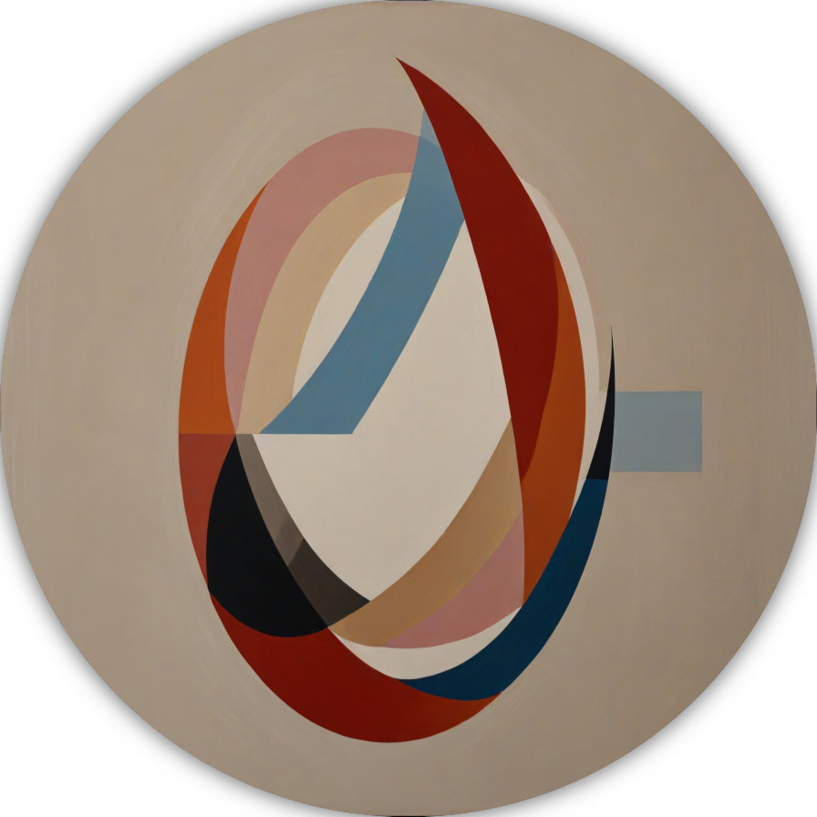 Abstracte symmetrie met cirkels en lijnen aluminium muurcirkel