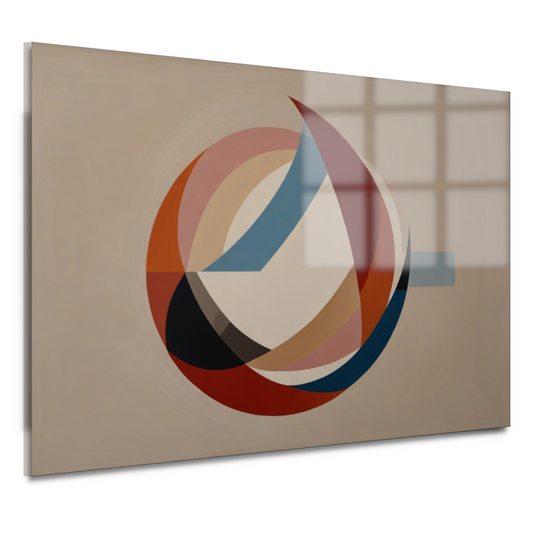 Abstracte symmetrie met cirkels en lijnen acrylglas